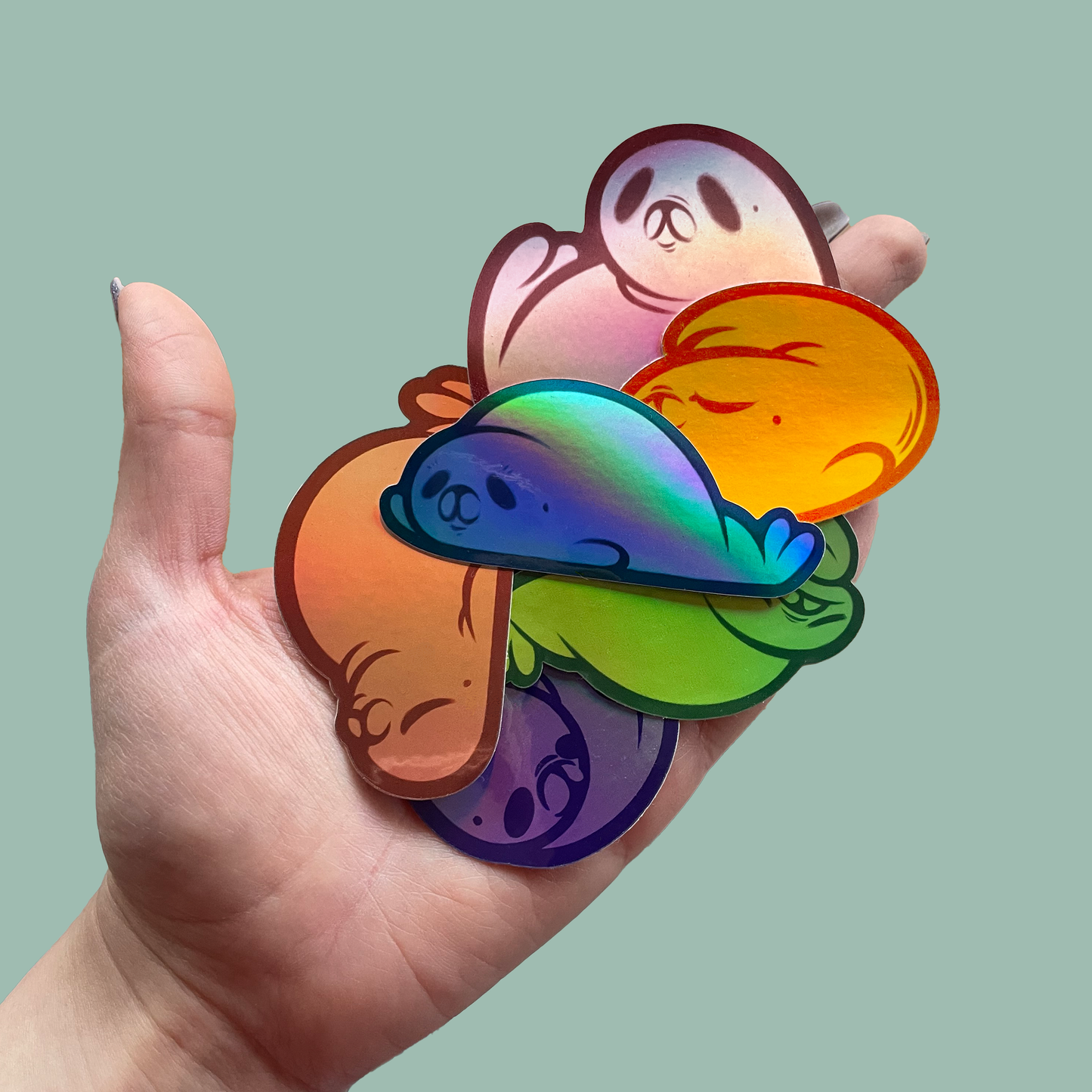 foczka pomarańczowa ✦ naklejka holo